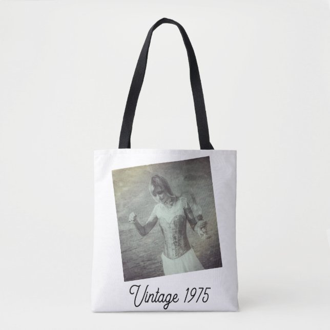 Personalized Retro Style with Custom Year & Text Tote Bag (Front)