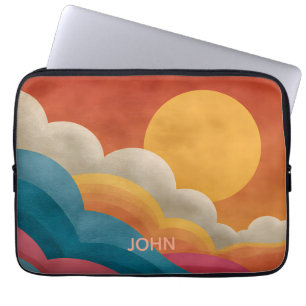 Personalized Retro Sunset Laptop Sleeve Custom