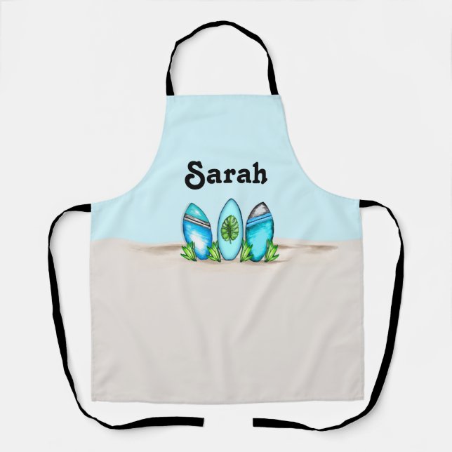 Personalized Retro Surfboards Apron (Front)