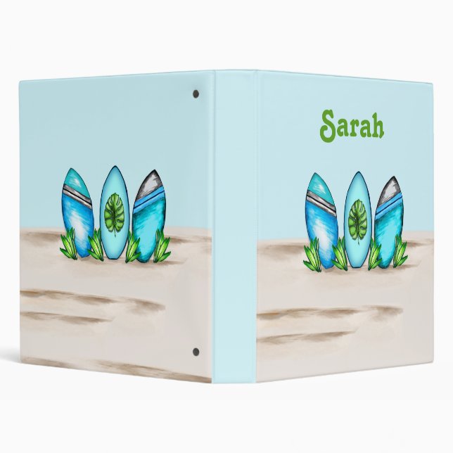 Personalized Retro Surfboards Binder (Background)