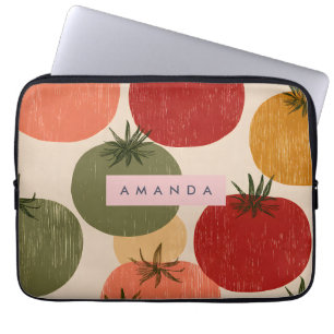 Personalized Retro Tomato Garden Style Laptop Sleeve