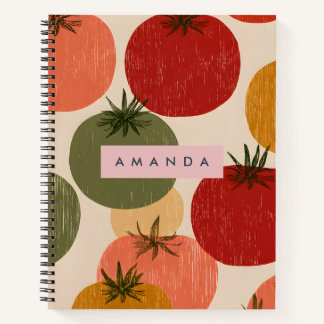Personalized Retro Tomato Garden Style Notebook