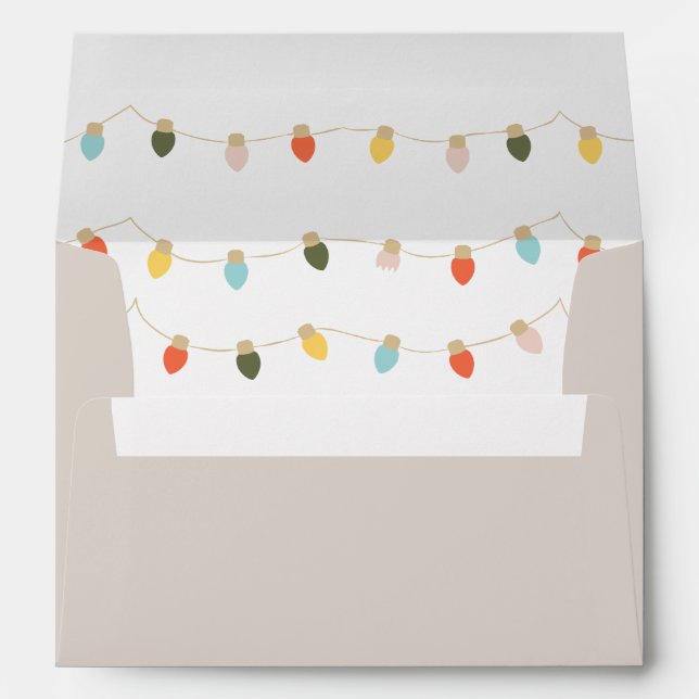 Personalized Retro Twinkle Lights Envelope (Back (Bottom))