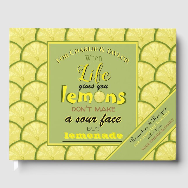 Personalized retro typography wedding gift advice guest book (Front)