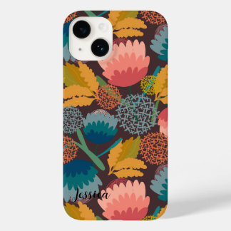 Personalized Retro, Vintage Colour Flowers Case-Mate iPhone 14 Case