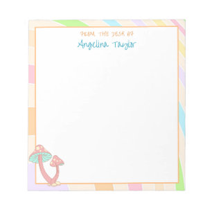 Personalized Retro Vintage Colours and Mushrooms Notepad