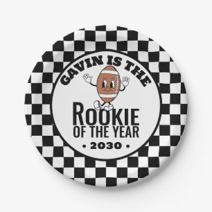 Personalized Retro Vintage Football Birthday Party Paper Plate