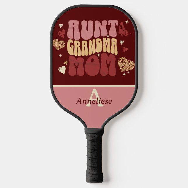 Personalized Retro Vintage Mother's Day Gift  Pickleball Paddle (Front)