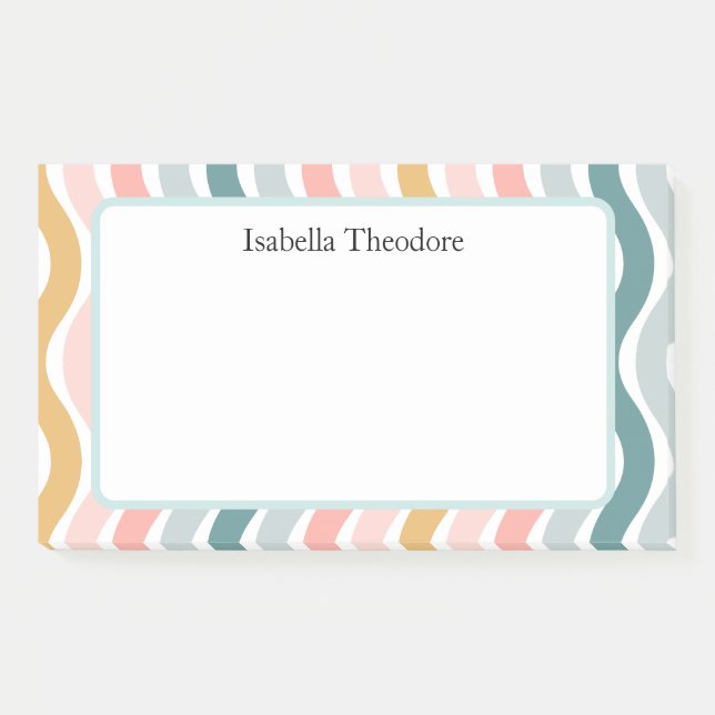 Personalized Retro Wavy Post-it Notes (Front)