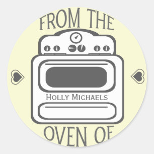 Personalized Retro White  Oven Sticker