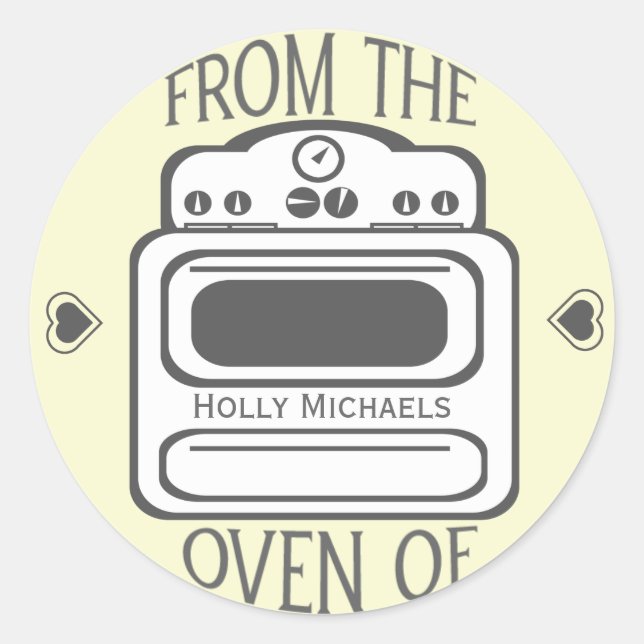 Personalized Retro White  Oven Sticker (Front)