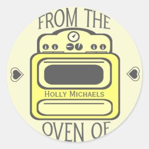 Personalized Retro Yellow Oven Sticker