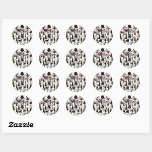 Personalized RetroMinimalist BlackCats & Branches Classic Round Sticker