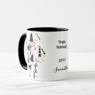 Personalized RetroMinimalist BlackCats & Branches Mug