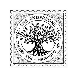 Personalized Return Address Custom Oak Tree Family Self-inking Stamp