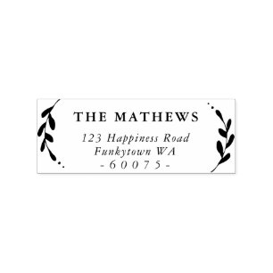 PERSONALIZED RETURN ADDRESS cute foliage simple Rubber Stamp