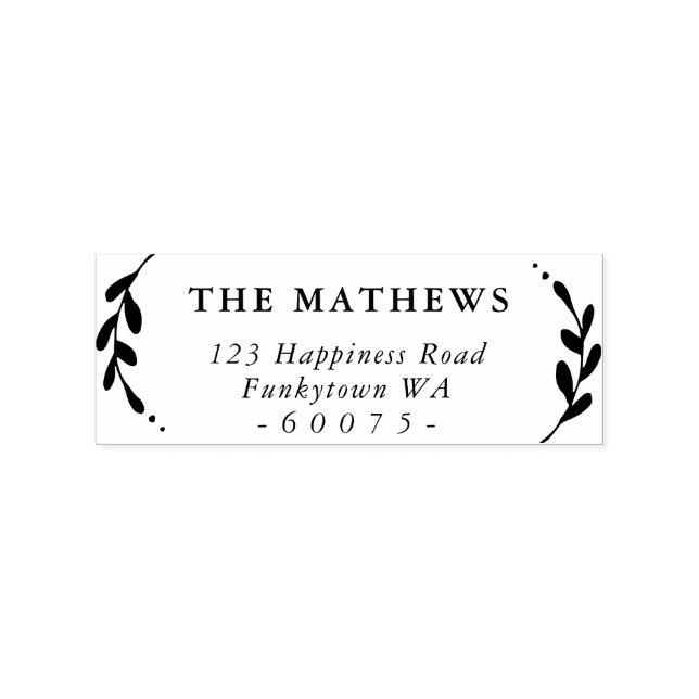 PERSONALIZED RETURN ADDRESS cute foliage simple Rubber Stamp (Imprint)