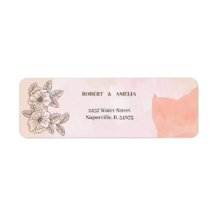 Personalized Return Address Elegant Brown Flower