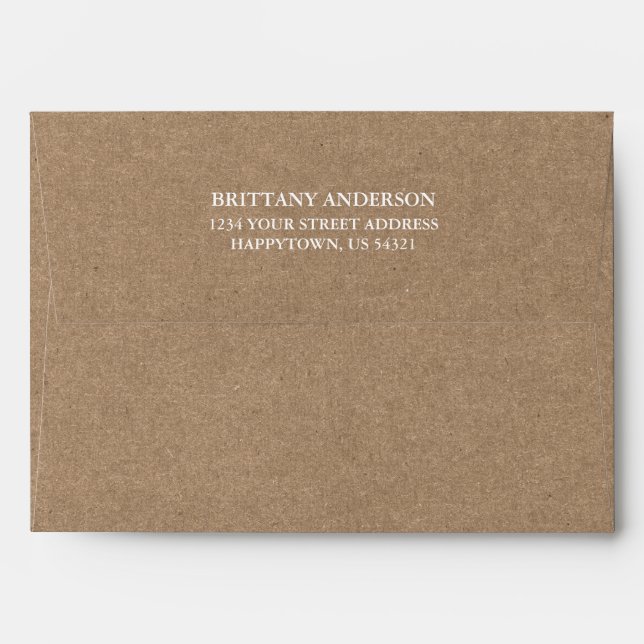 Personalized Return Address Kraft Style Invitation Envelope (Back (Top Flap))