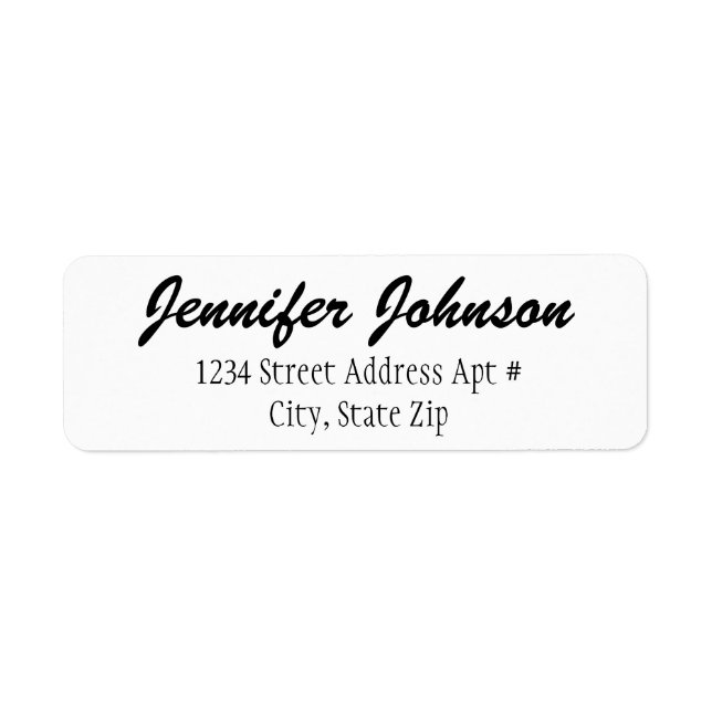 Personalized Return Address Label (Front)