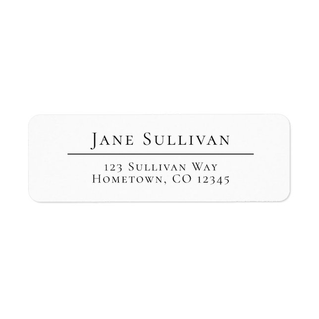 Personalized Return Address Label Classic Style (Front)