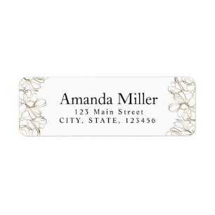 Personalized Return Address Label Gold & White