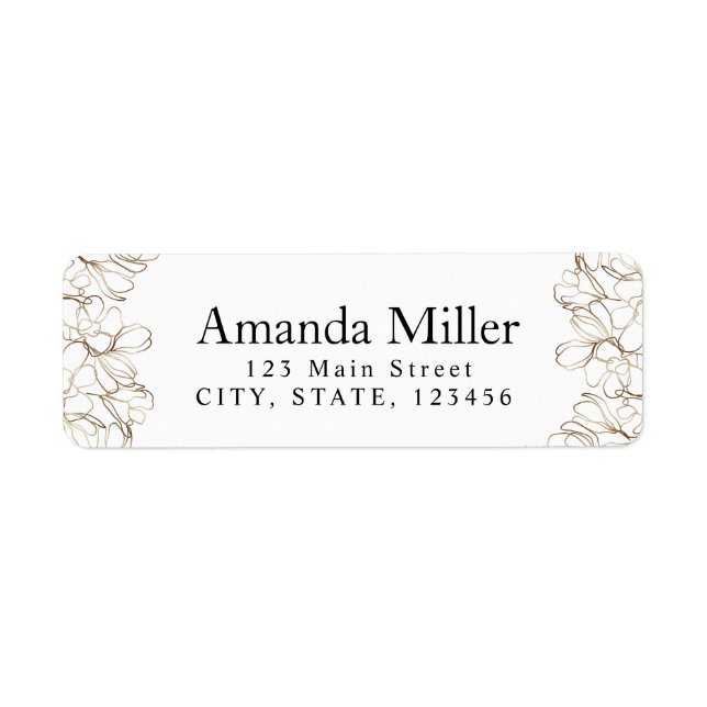 Personalized Return Address Label Gold & White (Front)