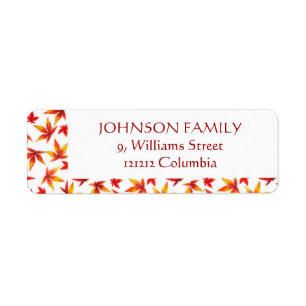 Personalized Return Address Labels - Autumn Leaves