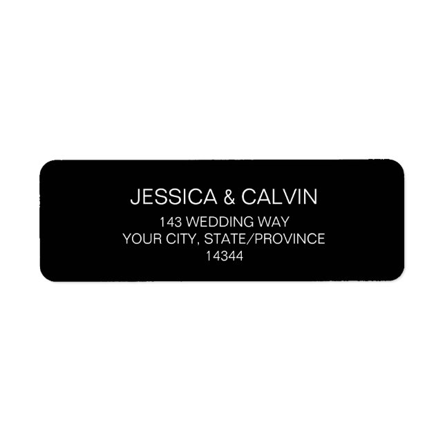 Personalized Return Address Labels Black and White (Front)