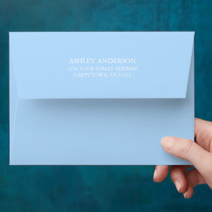 Personalized Return Address Light Blue Invitation Envelope