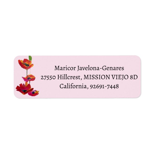Personalized Return Address Mail Label (Front)