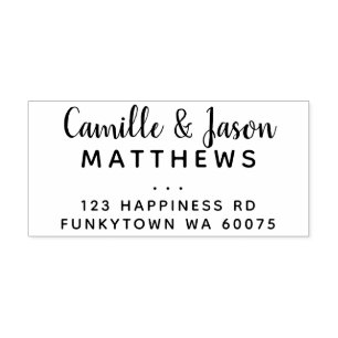 PERSONALIZED RETURN ADDRESS modern minimal script Rubber Stamp