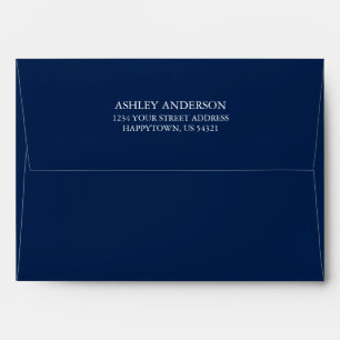 Personalized Return Address Navy Blue Invitation Envelope