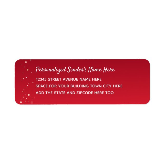 Personalized Return Address Red (Front)