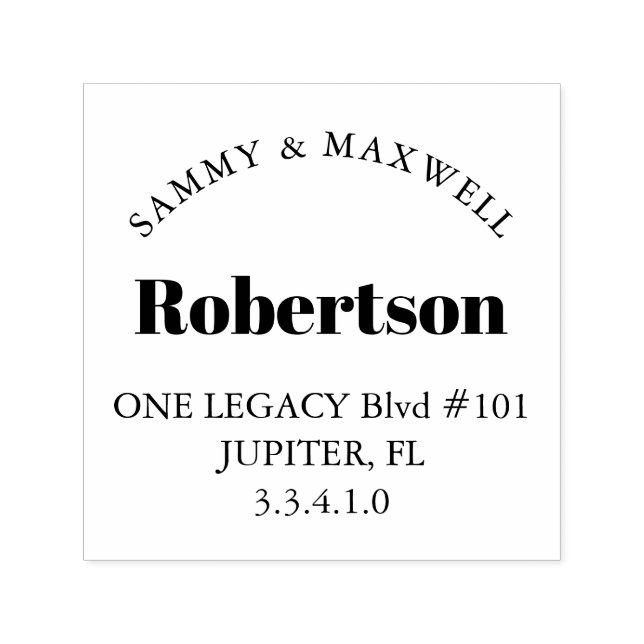 Personalized Return Address Rubber Stamps  (Design)