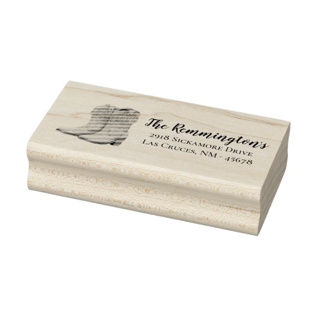 Personalized Return Address Stamp Blue Wood Barn D (Stamp)