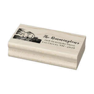 Personalized Return Address Stamp Sunset Barn Coun