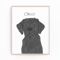 Personalized Reversible Black Labrador Art