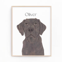 Personalized Reversible Chocolate Labrador Art