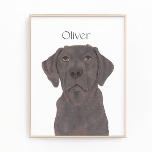 Personalized Reversible Chocolate Labrador Art Photo Print