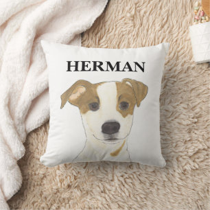 Personalized Reversible Jack Russell Terrier Throw Pillow
