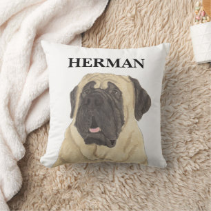 Personalized Reversible Mastiff Throw Pillow