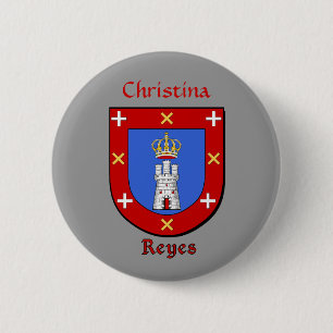 Personalized Reyes Historical Shield 2 Inch Round Button