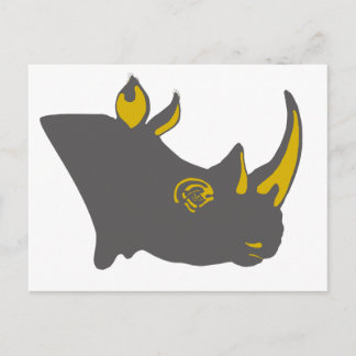 Personalized Rhino Graphic Illustration Postcard