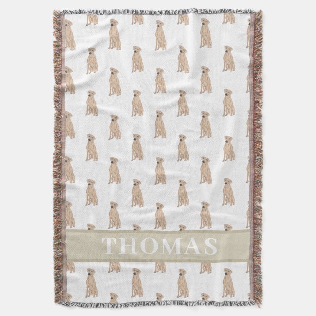 Personalized Rhodesian Ridgeback  Throw Blanket (Front Vertical)