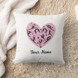 Personalized Rhythmic Gymnastics Pillow Pink Heart