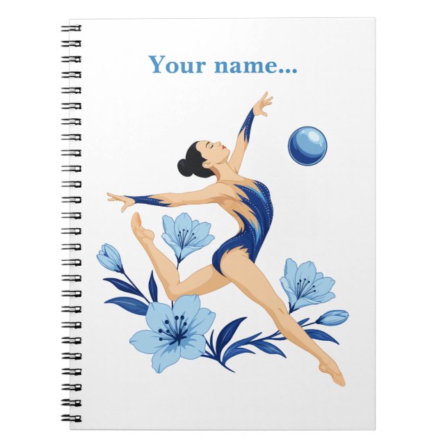 Personalized Rhythmic Gymnastics Spiral Notebook (Front)