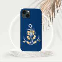 Personalized Ribboned Anchor on Azure