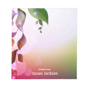 Personalized Rich Rose Coloured Magical Floral Notepad