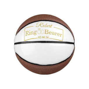 Personalized Ring Bearer Baseball Gift for Groomsm Mini Basketball